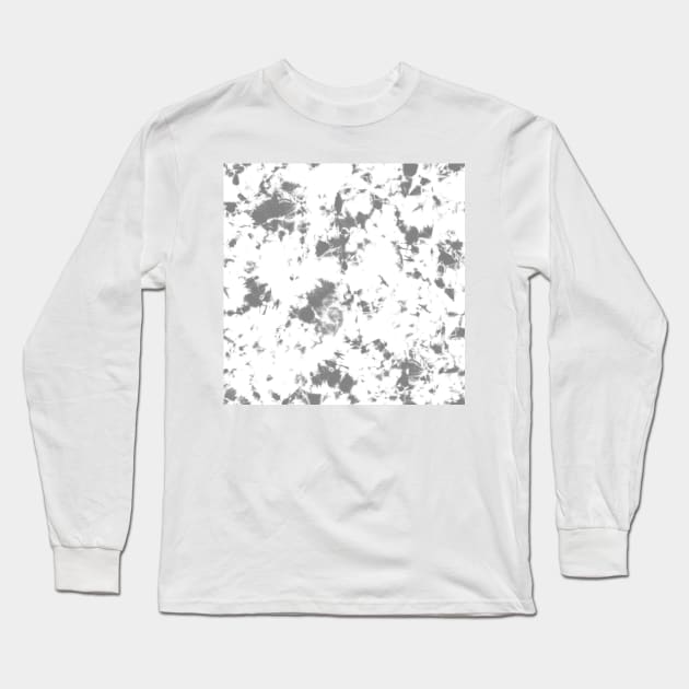 Gray pewter and white marble - Tie-Dye Shibori Texture Long Sleeve T-Shirt by marufemia